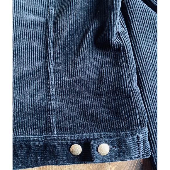 Vintage Lauren Jeans Co Ralph Lauren Black Corduroy Trucker Jacket Women Size M - Picture 11 of 16